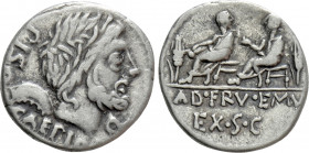 L. CALPURNIUS PISO CAESONIUS and Q. SERVILIUS CAEPIO. Denarius (100 BC). Rome