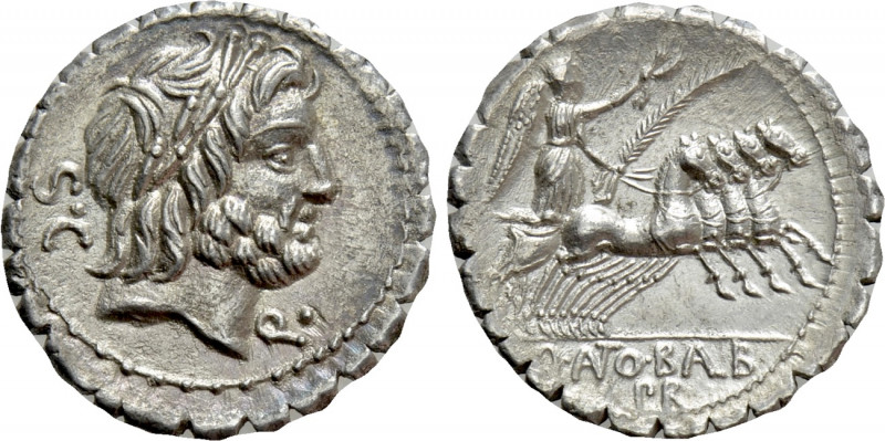 Q. ANTONIUS BALBUS. Serrate Denarius (83-82 BC). Rome.

Obv: S•C.
Laureate he...