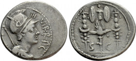 OCTAVIAN. Denarius (42 BC). Military mint traveling with Octavian in Greece