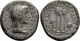 BRUTUS. Fourrèe Denarius (42 BC). Military mint traveling with Brutus and Cassius in southwestern Asian Minor; L. Sestius, proquaestor