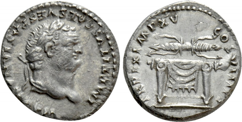 TITUS (79-81). Denarius. Rome. 

Obv: IMP TITVS CAES VESPASIAN AVG P M. 
Laur...