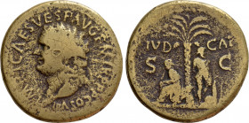 TITUS (79-81). Sestertius. Rome. "Judaea Capta" issue