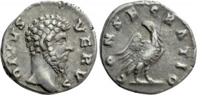 DIVUS LUCIUS VERUS (Died 169). Denarius. Rome. Struck under Marcus Aurelius