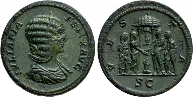 JULIA DOMNA (Augusta, 193-211). As. Rome. 

Obv: IVLIA PIA FELIX AVG. 
Diadem...