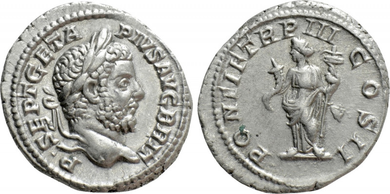 GETA (209-211). Denarius. Rome. 

Obv: P SEPT GETA PIVS AVG BRIT. 
Laureate h...