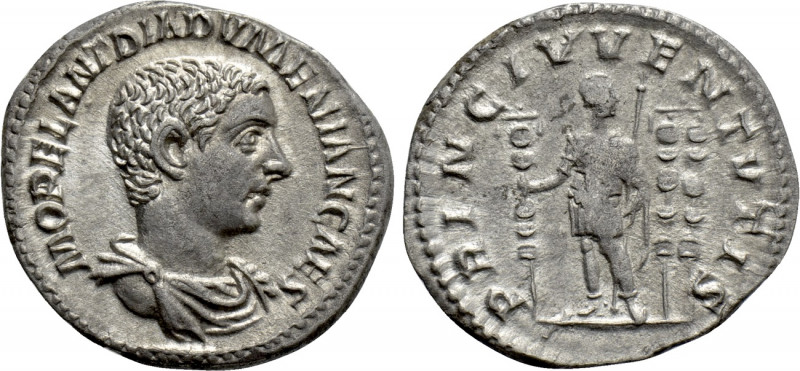 DIADUMENIAN (Caesar, 217-218). Denarius. Rome.

Obv: M OPEL ANT DIADVMENIAN CA...