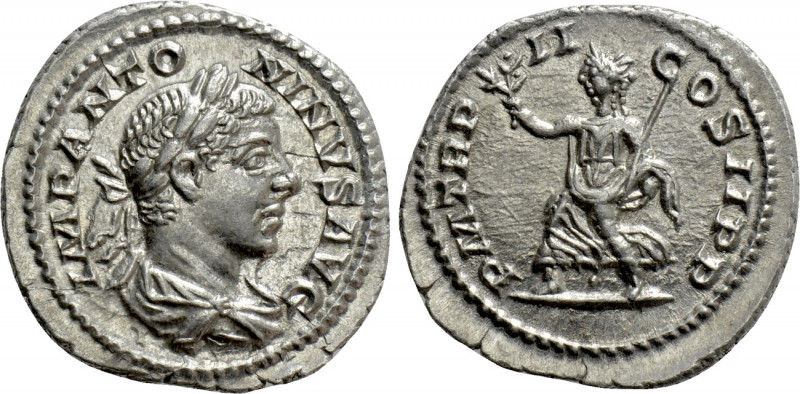 ELAGABALUS (218-222). Denarius. Rome. 

Obv: IMP ANTONINVS AVG. 
Laureate and...