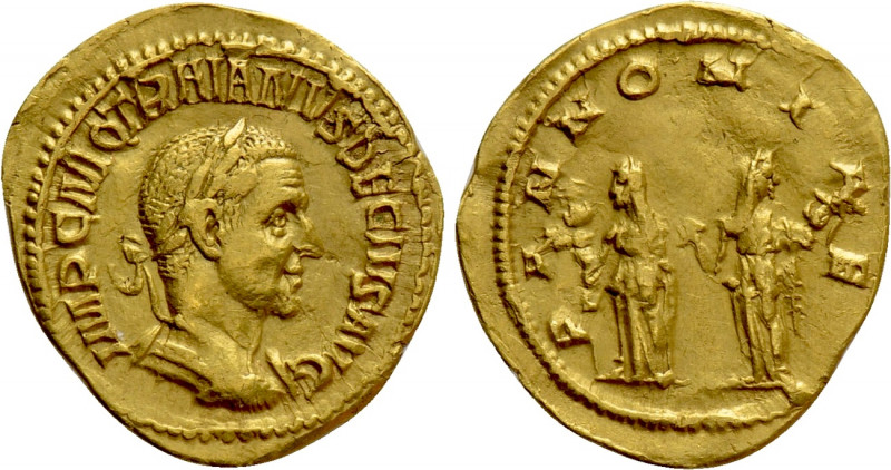 TRAJANUS DECIUS (249-251). GOLD Aureus. Rome. 

Obv: IMP C M Q TRAIANVS DECIVS...