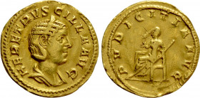 HERENNIA ETRUSCILLA (Augusta, 249-251). GOLD Aureus. Rome