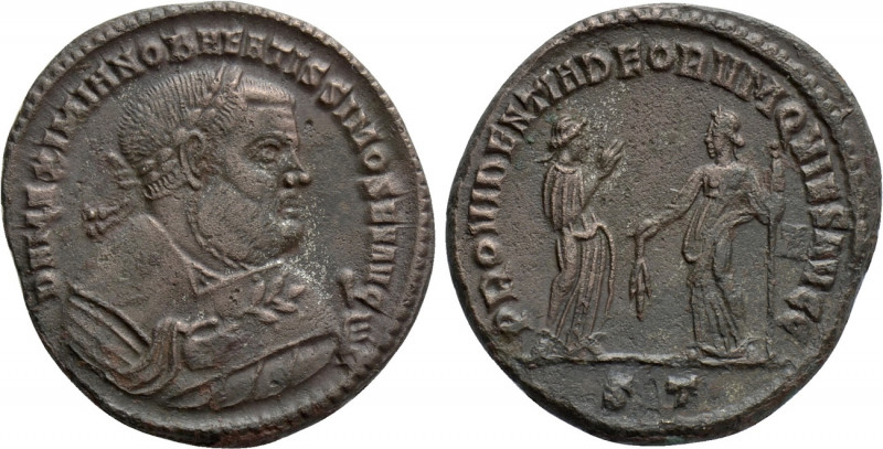 MAXIMIANUS HERCULIUS (286-305). Follis. Ticinum. 

Obv: D N MAXIMIANO BAEATISS...