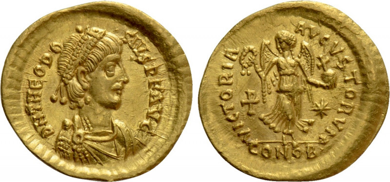 THEODOSIUS II (402-450). GOLD Tremissis. Constantinople.

Obv: D N THEODOSIVS ...