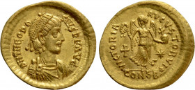 THEODOSIUS II (402-450). GOLD Tremissis. Constantinople