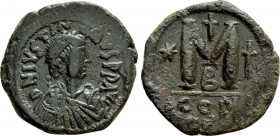 JUSTINIAN I (527-565). Follis. Constantinople