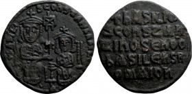 BASIL I THE MACEDONIAN with CONSTANTINE (867-886). Follis. Constantinople
