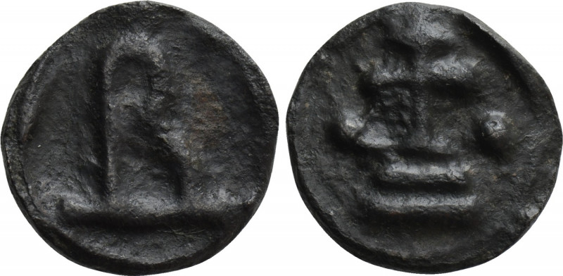 BASIL I THE MACEDONIAN (867-886). Ae. Cherson. 

Obv: Large B set upon base.
...