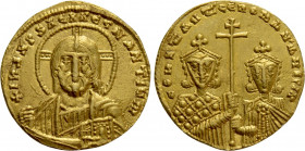 CONSTANTINE VII PORPHYROGENITUS with ROMANUS II (913-959). GOLD Solidus. Constantinople