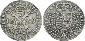 BELGIUM. Spanish Netherlands. Brabant. Philip IV of Spain (1621-1665). Patagon (1649). Brussels