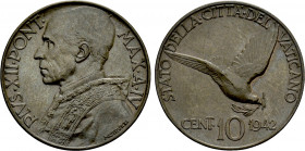 ITALY. Vatican. Pius XII (1939-1958). 10 Centesimi (1942/IV)