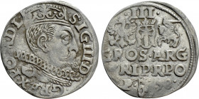 POLAND. Sigismund III Vasa (1587-1632). 3 Gröscher - Trojak (1598). Wschowa