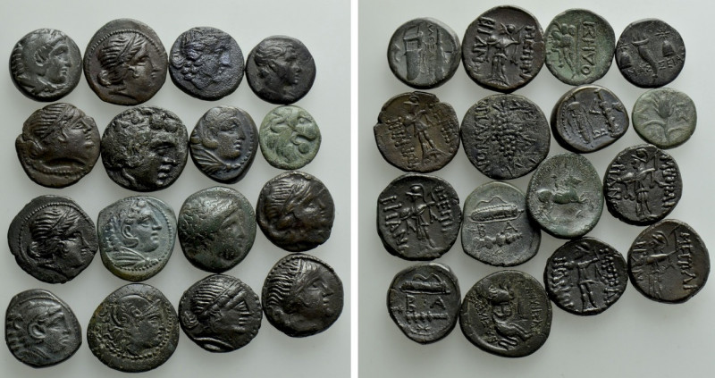 16 Greek Coins. 

Obv: .
Rev: .

. 

Condition: See picture.

Weight: g...