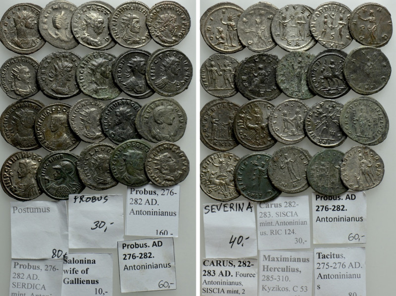 20 Antoniniani. 

Obv: .
Rev: .

. 

Condition: See picture.

Weight: g...