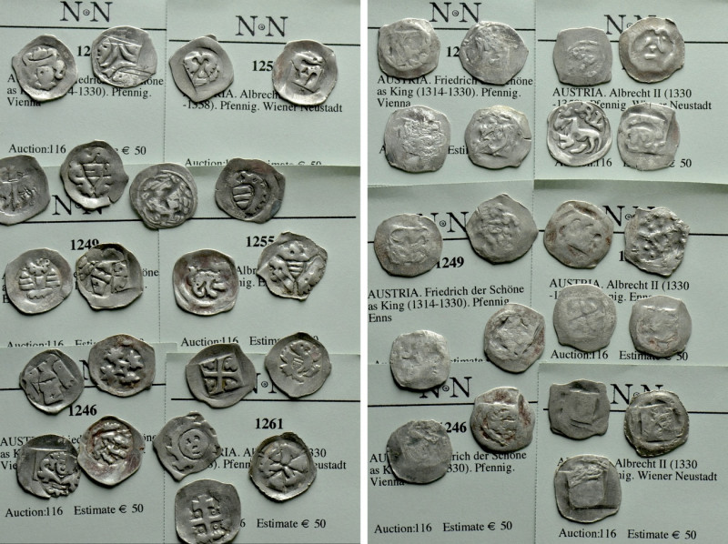 21 Medieval Coins of Austria and Germany. 

Obv: .
Rev: .

. 

Condition:...