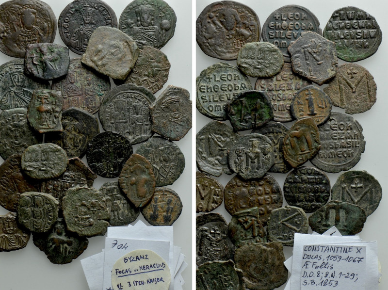 25 Byzantine Coins. 

Obv: .
Rev: .

. 

Condition: See picture.

Weigh...