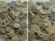 Circa 55 Lead, Bronze and Ceramic Objects; Seals, Weights etc