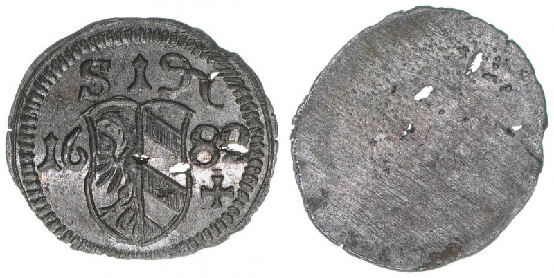 Reichsstadt
Nürnberg. Pfennig, 1682. Nürnberg
0,24g
Kellner 335
vz/stfr