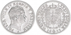 Friedrich Wilhelm IV. 1840-1861
Preussen. 1/6 Taler, 1843. 5,19g
AKS 80
ss