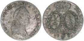 Friedrich August III.
Sachsen. 2/3 Taler, 1781 IEC. Dresden
13,86g
Buck 153
ss+