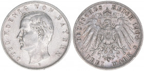 Otto 1886-1913
Bayern. 3 Mark, 1908 D. 16,61g
J.47
ss/vz