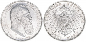 Prinzregent Luitpold
Bayern. 3 Mark, 1911 D. 16,67g
J.50
vz+