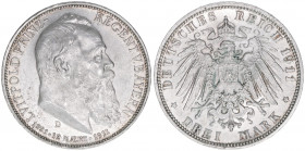 Prinzregent Luitpold
Bayern. 3 Mark, 1911 D. 16,67g
J.49
vz+