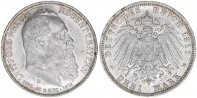 Prinzregent Luitpold
Bayern. 3 Mark, 1911 D. 16,64g
J.49
stfr-