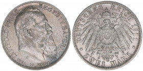 Prinzregent Luitpold
Bayern. 2 Mark, 1911 D. 11,12g
J.48
vz