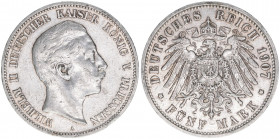 Wilhelm II. 1888-1918
Preussen. 5 Mark, 1907 A. 27,75g
J.104
ss/vz