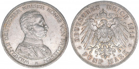Wilhelm II. 1888-1918
Preussen. 5 Mark, 1913 A. 27,80g
J.114
vz