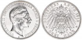 Wilhelm II. 1888-1918
Preussen. 3 Mark, 1912 A. 16,66g
J.103
vz/stfr