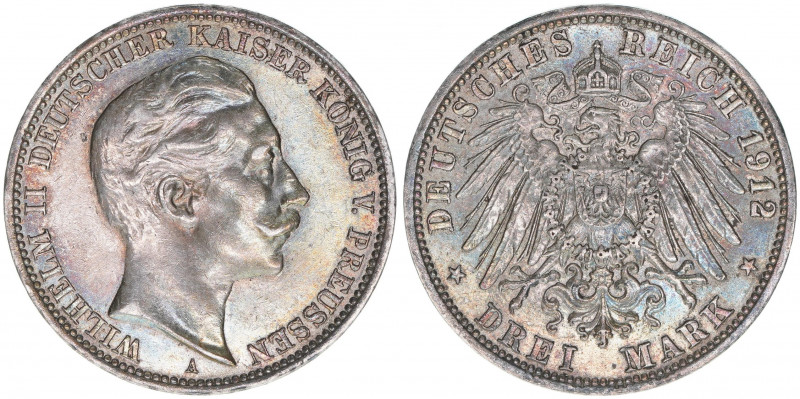 Wilhelm II. 1888-1918
Preussen. 3 Mark, 1912 A. 16,68g
J.103
vz