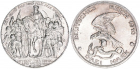 Wilhelm II. 1888-1918
Preussen. 3 Mark, 1913 A. zur Jahrhundertfeier der Befreiungskriege gegen Frankreich
16,69g
J.110
stfr-
