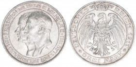 Wilhelm II. 1888-1918
Preussen. 3 Mark, 1911 A. zur Jahrhundertfeier der Universität Breslau
16,67g
J.108
vz/stfr