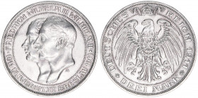 Wilhelm II. 1888-1918
Preussen. 3 Mark, 1911 A. zur Jahrhundertfeier der Universität Breslau
16,65g
AKS 138
vz+