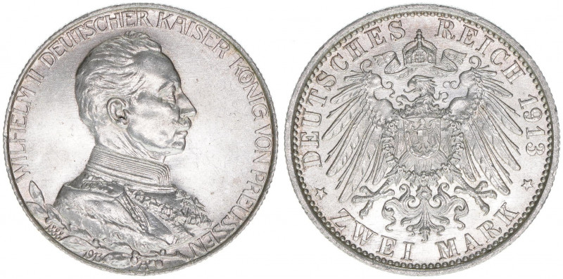 Wilhelm II. 1888-1918
Preussen. 2 Mark, 1913 A. 25-jähriges Regierungsjubiläum
1...