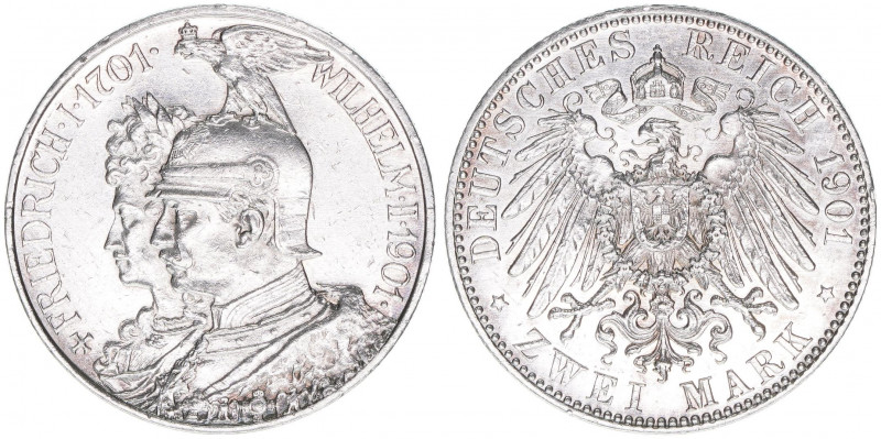 Wilhelm II. 1888-1918
Preussen. 2 Mark, 1901 A. zum 200-jährigen Bestehen des Kö...