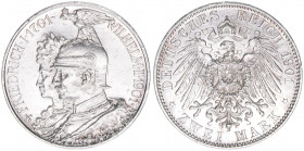 Wilhelm II. 1888-1918
Preussen. 2 Mark, 1901 A. zum 200-jährigen Bestehen des Königreiches
11,08g
J.105
vz/stfr25