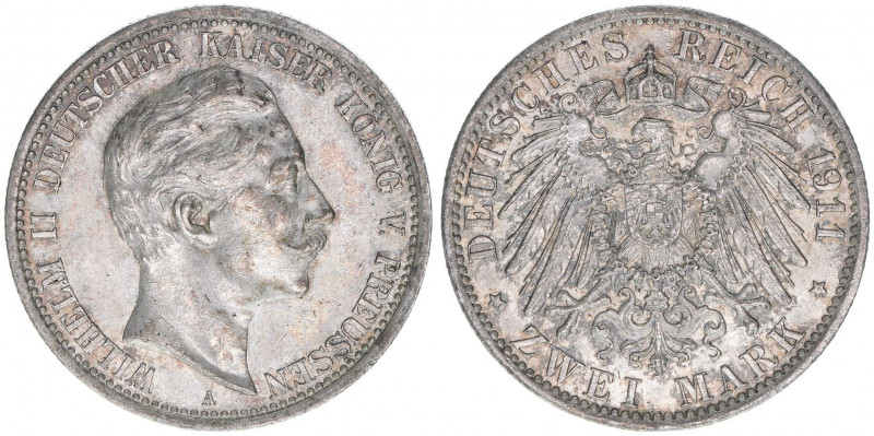Wilhelm II. 1888-1918
Preussen. 2 Mark, 1911 A. 11,10g
J.102
vz