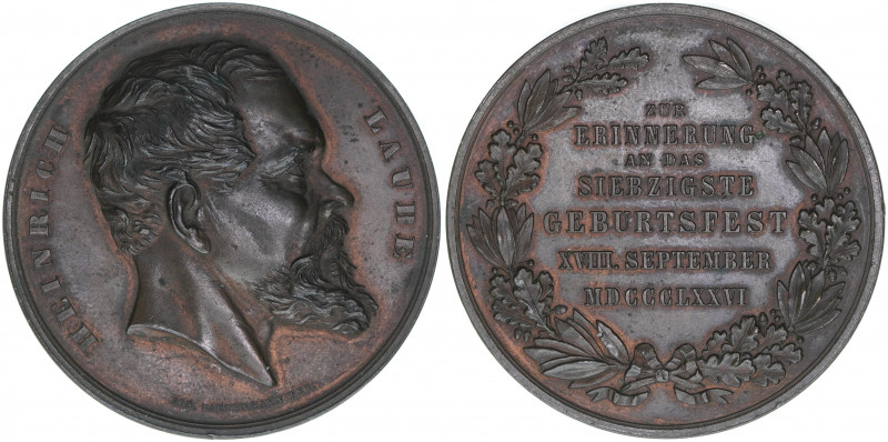 Heinrich Laube
Preussen. Bronzemedaille, 1876. aus Anlass des 70jährigen Geburts...