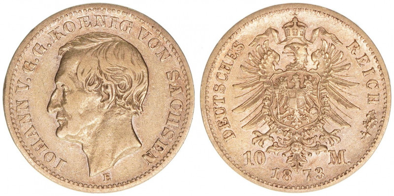 Johann 1854-1873
Sachsen, Königreich. 10 Mark, 1873 E. 3,92g
J.257
ss/vz