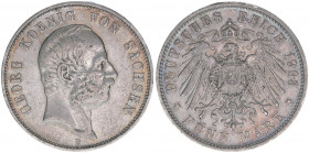 Georg 1902-1904
Sachsen, Königreich. 5 Mark, 1903 E. 27,6g
J.130
ss/vz
